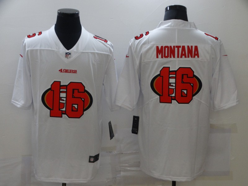 Men's San Francisco 49ers Joe Montana #16 White Alternate Jersey